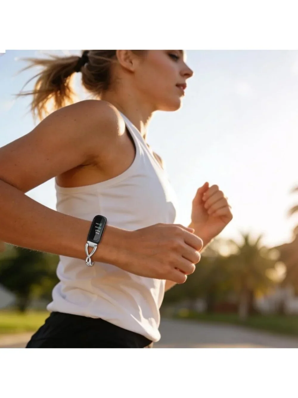 Stylish Stainless Steel Watchband for Fitbit Inspire 2/HR - Women's Jewelry